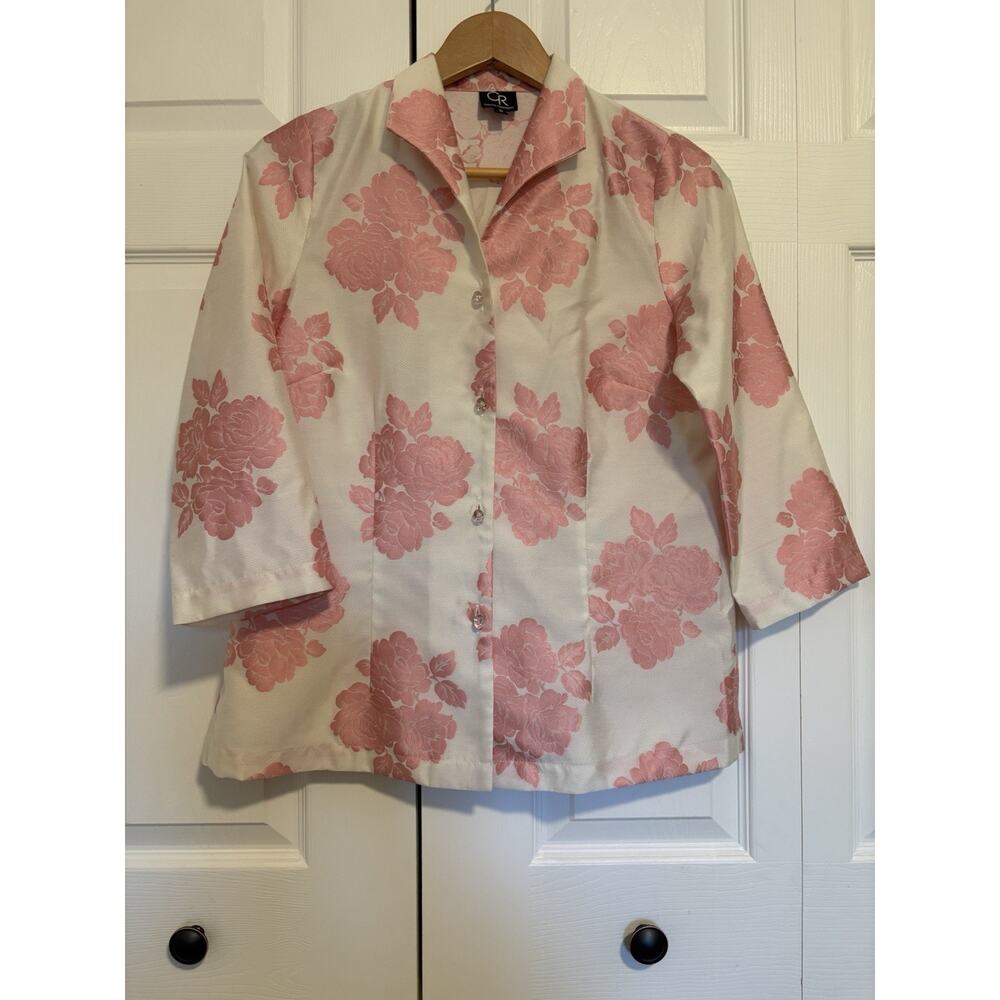 Women’s Connie Roberson Pink Floral Button Shirt Size Small